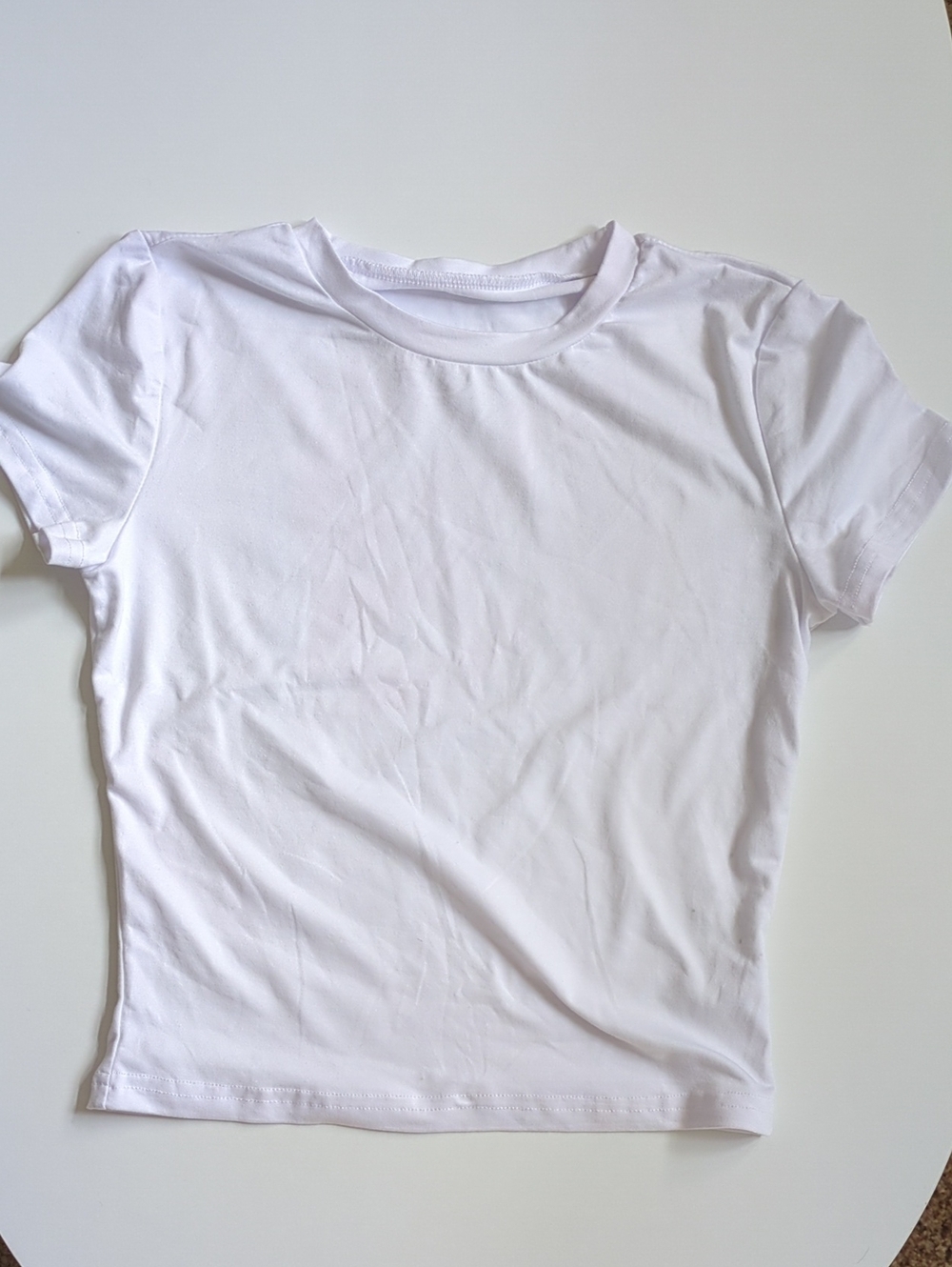 SHEIN White Short Sleeve Crew neck top Tee